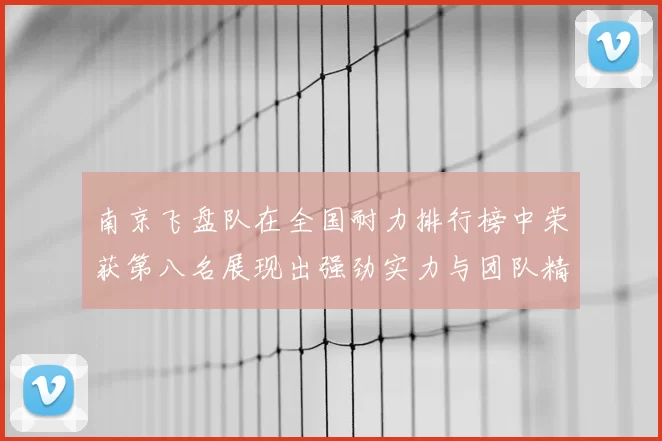 南京飞盘队在全国耐力排行榜中荣获第八名展现出强劲实力与团队精神